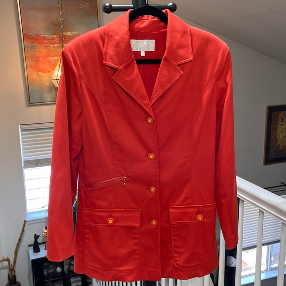 🔥St John Sport🔥 Made In USA Orange Button Closure Blazer  Size Medium - Picture 10 of 10